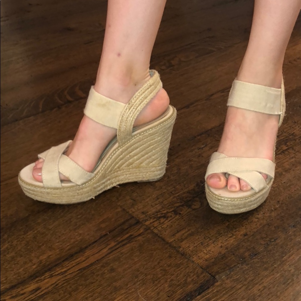 Tan Espadrille Heels (Steve Madden)